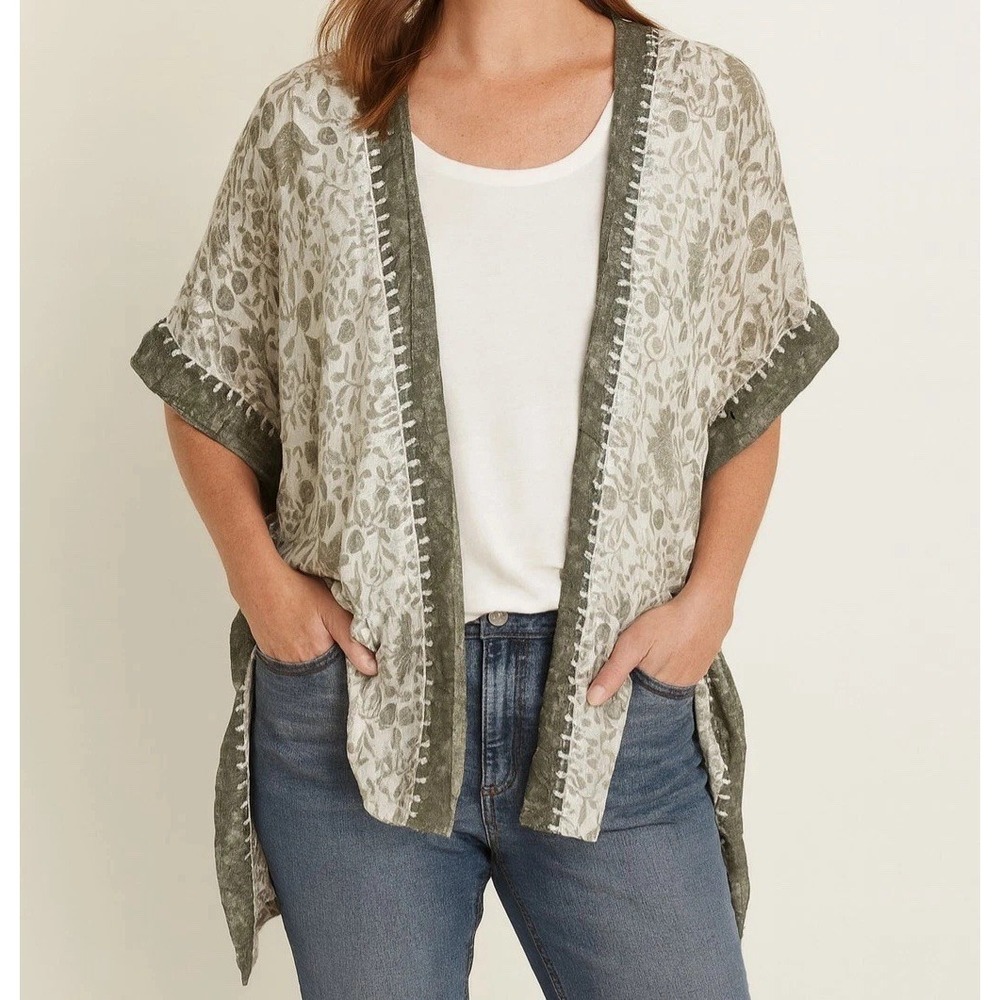 Pure‎ Jill Oversized Sage Green Kimono S-L Forest Fairy Floral Earthy Indie Boho